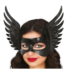 Černá škraboška s křídly